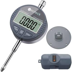 lot 12310 image: Neoteck DTI Electronic Digital Dial Indicator 1 inch25.4 mm  Digital Probe Indicator Dial Test Gauge High Resolution 0.0005 inch0.01mm - Silver Gray