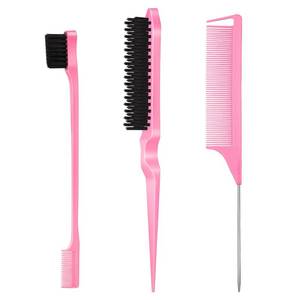 lot 12314 image: SWEET VIEW 3 Pcs Slick Back Hair Brush, Rat Tail Comb, Edge  Bristle Brush, Hair Accessories for Girls, Kids, Toddlers Sleek PonytailBun, Edge Control and Smoothing Baby Hair & Flyaways