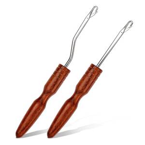 lot 12317 image: BALDCC 2 Sizes Wooden Latch Hook, Bent Latch Hook Tools for Micro Braids, Hair Extension, Rug Making and Crochet Crafts (Type 3)