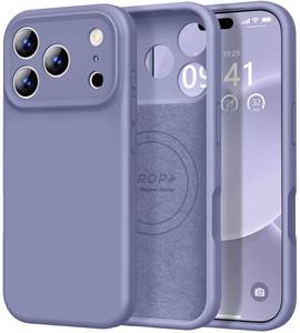 lot 12326 image: Vooii Magnetic for iPhone 17 Pro Case, Compatible with Magsafe (Premium Liquid Silicone) (Integrated Camera Control Button) Full Body Protective Anti-Scratch Microfiber Lining 6.3, Lavender Grey