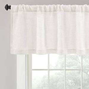 lot 12330 image: DriftAway Linen Textured Curtain Valances for Windows Light Filtering 3 Inch Rod Pocket Farmhouse Country Rustic Kitchen Valances for Bedroom Living Room Bathroom 18 inch Length Ivory White