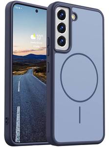 lot 12331 image: Rayboen for Samsung Galaxy S22 Case Magnetic, Compatible with Magsafe Frosted Skin-Feel Solid Dual-Tone Panel with Soft Edge, Protective Durable Slim Fit Phone Cover for Galaxy S22, Matte Blue
