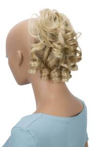 lot 12332 image: CAISHA Jumbo Hairpiece Scrunchy Updo Voluminous Curly Messy Bun Blond Mix G13L