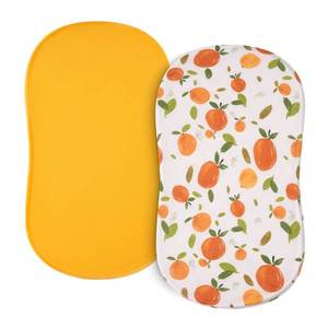 lot 12337 image: TILLYOU Baby Bassinet Sheets for Girls Boys 2 Pack Baby Sheets for Square Rectangle Oval Bassinet Mattress 33X16 Inch, Orange Flavour & Orange (Used)