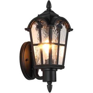 lot 13059 image: 16 Large Size Outdoor Wall Light Fixtures Wall Mounted, Exterior Waterproof Porch Lights Lanterns, Outside Sconces with Water Ripple Glass for House Front Door Garage, Retro Vintage Style, 1 Pack