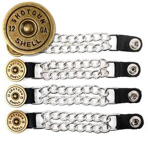 lot 14036 image: Hot Leathers VXA1003-SET Red 4 Inch Single Vest Extender - Double Chrome Chains wGenuine Leather 4-PCS-Red-PCS