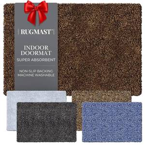 lot 14056 image: RugMast Premium Microfiber Indoor Door Mat �� 20x30 Washable Entry Mat, Non-Slip, Waterproof Backing, Super Absorbent, Low Profile Entryway Doormat for Indoor Entrance