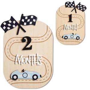 lot 14059 image: Baby Monthly Milestone Sign,1-12 Monthly Baby Milestone, Month Milestone Baby Boy, Baby Months Milestone, Newborn Photography Props Double-Sided (B15)