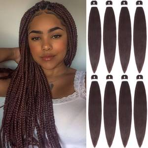 lot 14068 image: Alrence Pre Stretched Braiding Hair Long Braid 30 Inch 8 Packs Professional Braiding Hair Extensions Synthetic Crochet Twist Braids (30 Inch, 33#)