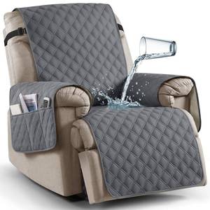 lot 14077 image: Ruaozz 100% Waterproof Recliner Chair Covers, Non-Slip Reclining Covers for Recliner Chair Washable Chair Cover, Recliner Covers with Pockets for Kids, Dogs, Pets (Dark Grey, 30)