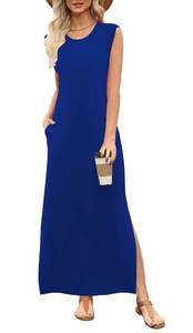 lot 14081 image: Boho Maxi Dress Anthropologie Dresses for Women 2026 Fall Fashion Must Haves School Outfits for Teachers Long Elegant Classy Midi Denim T Shirt Floral Sundress Royal Blue Medium
