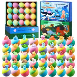 lot 14085 image: 40 Kids Bath Bombs with Surprise Inside, Ocean & Jungle Animal Toys Gift Set with Natural Child-Safe Ingredients, Travel-Friendly Bath Bombs for Boys and Girls, Great for Birthdays, Christmas & Easter