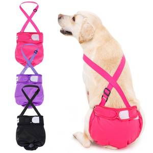 lot 14092 image: 3 Pack Avont Washable Female Dog Diaper with Suspender, Reusable Girl Doggie Diapers for Small Medium Large Doggy in Heat Cycle Period Incontinence -L