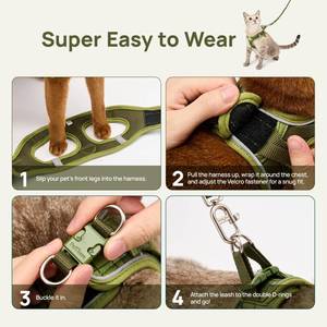 lot 14095 image: Cat Harness and Leash Set, Step-in Escape Proof Adjustable Vest Harness for Small Medium Large Cats, Lightweight Soft Breathable Reflective Kitten Harness for Walking Travel, Camping(Blue, XS)