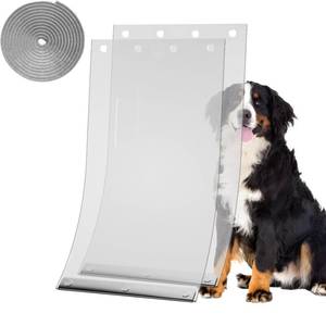 lot 14099 image: Dog Door Replacement Flaps 2 Pieces - Compatible with Ruff Weather XL Dog Door, Flaps with Weather Stripping Seal 78IN Long Safe & Free Access