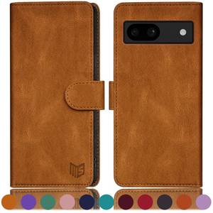 lot 14106 image: SUANPOT for Google Pixel 8A Wallet case with RFID Blocking Credit Card Holder,Flip Book PU Leather Protective Cover Women Men for Pixel 8A Phone case Light Coffee