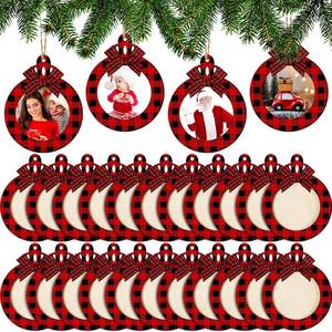 lot 14110 image: Blulu 24 Pcs Christmas Photo Ornament 2025 Baby First Christmas Pictures Frame Bulk Hanging Picture Frames Wooden for Xmas Tree Baby Gifts Keepsake