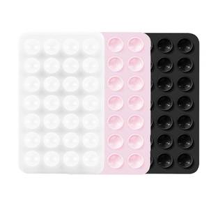 lot 14133 image: Rookii 3 PCS Double Sided Phone Suction Pad,Sticky Phone Case for Wall ands-Free Fidget Toy Mirror Shower,Suction Cup Holder for Car Mobile Power Supplies (Black White Pink)