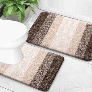 lot 14140 image: OLANLY Bathroom Rug Set 2 Piece, Soft Absorbent Microfiber Bath Mats and U-Shaped Contour Toilet Rug, Non-Slip, Machine Wash Dry, Plush Shaggy Bath Mats for Bathroom (30x2024x20, Light Brown)