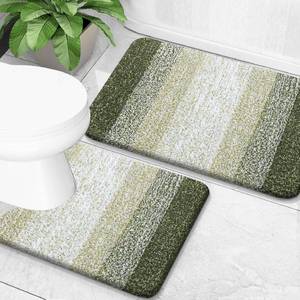 lot 14145 image: OLANLY Bathroom Rug Set 2 Piece, Soft Absorbent Microfiber Bath Mats and U-Shaped Contour Toilet Rug, Non-Slip, Machine Wash Dry, Plush Shaggy Bath Mats for Bathroom (30x2024x20, Dark Green)