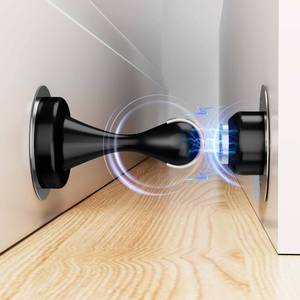 lot 14150 image: Magnetic Door Stopper - Stainless Steel Door Stoppers for Bottom of Door Magnetic Door Stop for Wall and Floor Mounting No Drilling Door Catch Door Holder with 3D Adhesive Tapes, Black 1 Pack