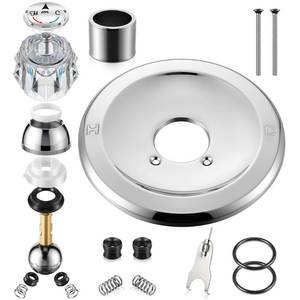 lot 14159 image: Avenuebool Shower Handle Renovation Repair Trim Kit Compatible with Delta RP54870, Single Function Tub Trim Kit Compatible with Delta 600 Series Shower Valve, Acrylic Handle(Chrome)