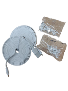 lot 14180 image: White USB Cable with Mounting Clips Set