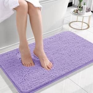 lot 14187 image: OLANLY Small Bathroom Rugs 24x16, Extra Soft Absorbent Chenille Bath Rugs, Rubber Backing Quick Dry, Machine Washable Bath Mats for Bathroom Floor, Tub and Shower, Home Decor Accessories, Lavender