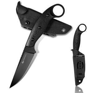 lot 14188 image: FORESAIL Fixed Blade Knife,With 3.46in AUS-10 Steel Blade.new material handle made by fusing G10 and carbon fiber,with Kydex Sheath,Fixed Blade EDC Knife,Outdoor Hiking Camping Knives