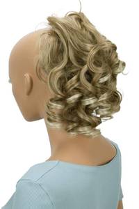 lot 14193 image: CAISHA Jumbo Hairpiece Scrunchy Updo Voluminous Curly Messy Bun Blond Mix G12L