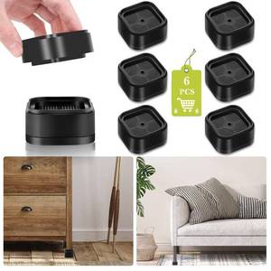 lot 14198 image: Yookwutar 6 Pack Furniture Risers 1 Inch, Adjustable Bed Risers Heavy Duty for Table Desk Couch Chair Sofa Cabinet Bed Legs Dorm, Square Stackable Bed Raisers Blocks Lift Height 1, 2 or 3, Black