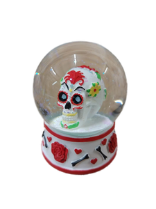 lot 14199 image: Pacific Giftware Day of The Dead Sugar Skull Head Water Globe 80mm Home Decor Gift Collectible