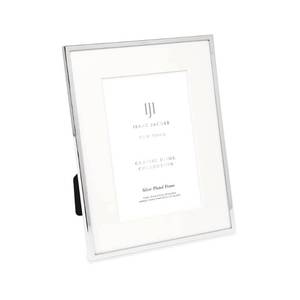 lot 14203 image: Isaac Jacobs 6x8 (Matted 4x6) Silver Metal Picture Frame, Classic Metal Photo Frame Made For Tabletop & Hanging Display, Home and Office D�cor, Photo Gallery and Wall Art (6x8 (Matted 4x6), Silver)