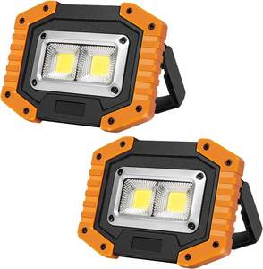 lot 14208 image: OTYTY LED Work Light Rechargeable, 30W 1500LM Battery Powered Portable Flood Lights with Magnetic Base, 4200mAh Battery for Camping Outdoor Car Repairs Job Site Lighting 2 Pack