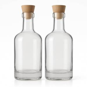 lot 19405 image: MASSTEELGER 2-Pack 750ml  25.3 Oz London Style Glass Bottles, Italian Leakproof Cork �� Clear Heavy Glass for Whiskey, Olive Oil, Red Wine, Liqueurs, Balsamic, Cocktail Syrups & Homemade Infusions