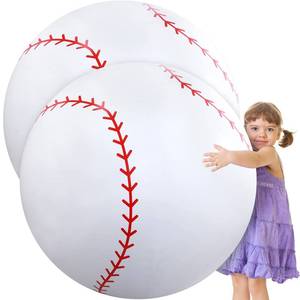 lot 19416 image: Meooeck 4 Pcs 27 Inch Inflatable Baseball Large Baseball Party Decorations Giant Inflatable Balls for Outdoor Activity Games Sports Event Birthday Party Supplies