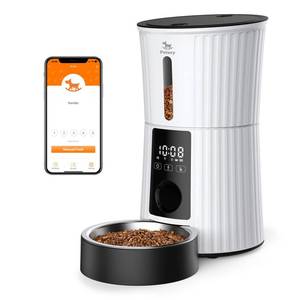 lot 19422 image: Petory Automatic Cat Feeders Wi-Fi - 4L Dry Food Dispenser for Cats and Dogs 10 Meals per Day Smart Pet Feeder with Desiccant Bag Dual Power Supply 10S Voice Recorder