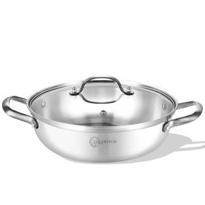 lot 19423 image: LOLYKITCH 14 Inch Tri-Ply Stainless Steel Saut� Pan with Lid,Everyday Pan,Kadhai,Large Skillet,Jumbo Cooker,Induction Deep Frying Pan,Dishwasher and Oven Safe.(13-34 Inch 7 Quarts)