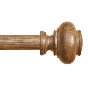 lot 19431 image: Wood Curtain Rods for Windows 48 to 84 Inch, 1 Inch Heavy Duty Curtain Rods with Imitation Wood Grain Finials, Boho Adjustable Drapery Rod, Decorative Farmhouse Rustic Single Window Curtains Rod