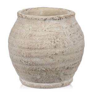 lot 19433 image: Briful Rustic Vintage Ceramic Pottery Vase, 6.1 Farmhouse Table Decor with Distressed Texture, Wide Mouth Decorative Jar Vases for Home Decor, Shelf & Entryway, Cream White