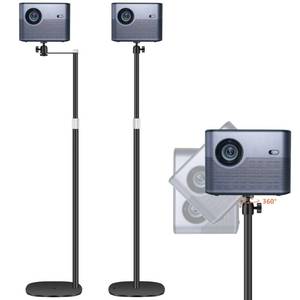 lot 19435 image: POLESTO Projector Mount, Universal Projector Stand Height Adjustable 35 to 50 with 360° Angle Rotation, 2-in-1 Design for Space-saving behind CouchBed, Compatible with Projectors, Vlog DVR Cameras