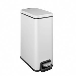 lot 19437 image: Veelesa Slim Bathroom Trash Can with Lid Soft Close, 1.6 Gallon Stainless Steel Garbage Can with Removable Inner Bucket, Durable Step Pedal, Small Trash Bins for Toilet, Bedroom, Kitchen, Office