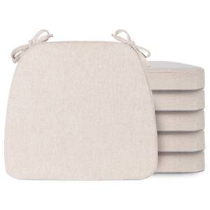 lot 19448 image: MIDLADE D-Shaped Chair Cushions for Dining Chairs with Ties and Removable Cover, 2 Thick Dining Kitchen Chair Pads, Indoor Dining Room Chair Cushions, 17 x 166 Pack Begie