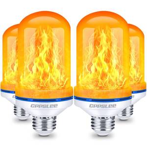 lot 19449 image: CPPSLEE Upgraded LED Flame Light Bulbs, 4 Modes Flickering Light Bulbs, E26 Base Fire Flame Bulb for Halloween Decorations Outdoor, Christmas Lights Patio Indoor Home Decor (Yellow, 4 Pack)