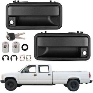 lot 19451 image: Exterior Door Handle wLock Cylinder & Keys Compatible with Chevy Tahoe Suburban C1500 C2500 C3500 K1500 K2500 K3500 GMC Yukon Front Left & Right Chevy GMC Truck Door Handles Replace 15742229 15742230