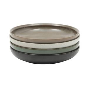 lot 19455 image: Gibson Elite Beckett 4-Piece Multi-Color 9 Inch Dinner Plate Bowl Set �� Reactive Glaze Stoneware �� Shallow Serving Pasta Bowls (Blate) �� Wide-Rim Round Design �� Microwave & Dishwasher Safe (2 ONLY)