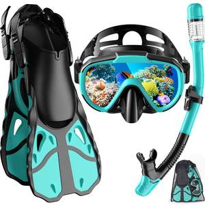 lot 19489 image: Vengreedo Snorkel Set with Fins for Adults, Snorkeling Gear for Adults Men and Women, Snorkle, Mask Set Dry Top Snorkel Mask Combo Set with Travel Bag for Snorkeling, Diving, Swimming