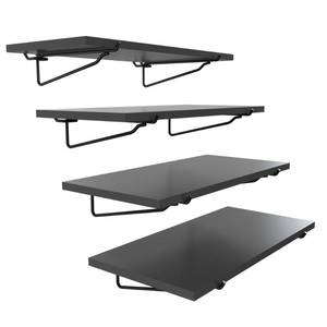 lot 19492 image: HUHOLE 4 Pack Black Pegboard Shelf 16 x 8 Inch Wooden Peg Board Shelving with Metal Brackets Heavy Duty Pegboard Shelves for Garage Craft Room and Retail Display Fits Standard 14 Inch Pegboards