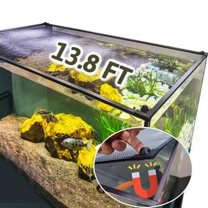 lot 19498 image: 13.8 Feet DIY Magnetic Fish Aquarium Anti-Jumping net Cover, Mesh Screen Netting for Fish Aquarium Screen Top Cover, Reptiles from Jumping Out