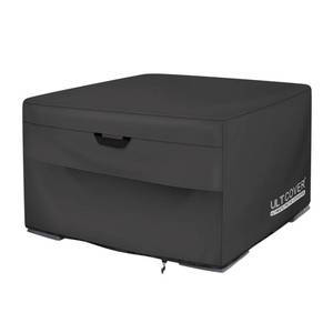 lot 19502 image: ULTCOVER Patio Fire Pit Table Cover Square 36 inch Outdoor Waterproof Fire Bowl Cover, Black